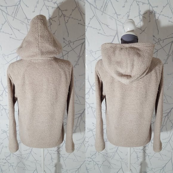 TNA Beige Fleece The Teddy Zip Up Hoodie - Picture 3 of 4